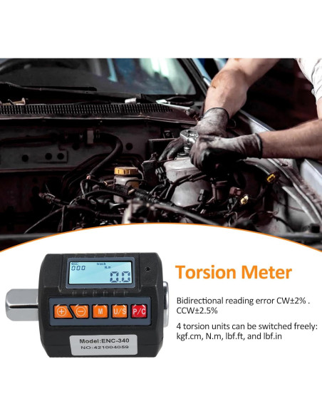 Adaptador de Llave de Torque Digital Mulcort ENC-340 10-340 Nm
