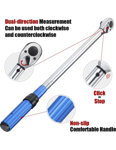 Juego de Llave de Torque BULLTOOLS 1/2" 25-250ft.lb/33.75-337.5Nm