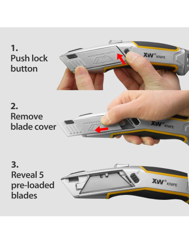 Cuchillo de Utilidad Automático XW 12.7cm 5 Cuchillas SK5