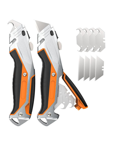 Cuchillo Utilitario Retráctil Bilivein - Paquete de 2 - Aluminio