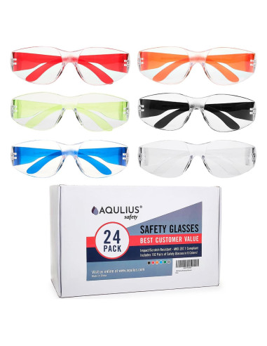 Gafas de Seguridad Aqulius 24 Unidades ANSI Z87.1 Resistentes