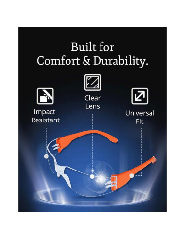 Gafas de Seguridad Aqulius 24 Unidades ANSI Z87.1 Resistentes