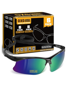 Gafas de Seguridad Tinteadas OXG Unisex 6 Pares ANSI Z87.1