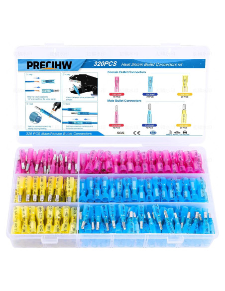 Kit de 320 Conectores de Bala Termocontraíbles PRECIHW