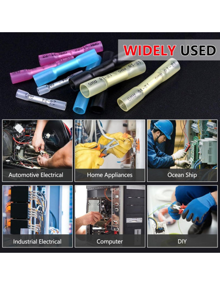 Kit de 360 Conectores de Empalme Termocontraíbles BAALA 26-10 AWG