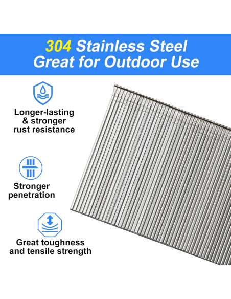 Clavos Brad 18 GA SimCos 1600 pcs Acero Inoxidable 1.59-5.08 cm