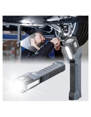 Luz de Trabajo LED Recargable WEPPGO F11 1200 Lúmenes Gris