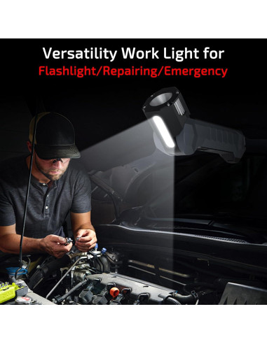 Luz de Trabajo LED Recargable WEPPGO F11 1200 Lúmenes Gris