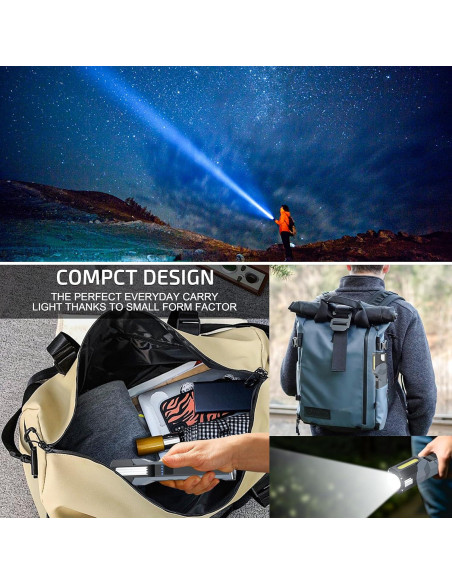 Luz de Trabajo LED Recargable WEPPGO F11 1200 Lúmenes Gris