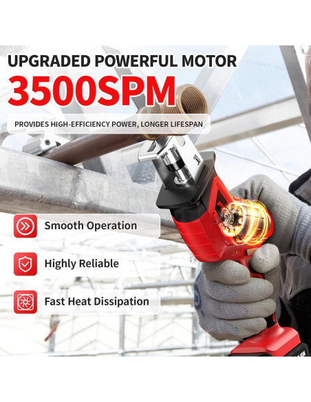 Sierra Recíproca Inalámbrica FULLYEA 21V 3500SPM con 2 Baterías