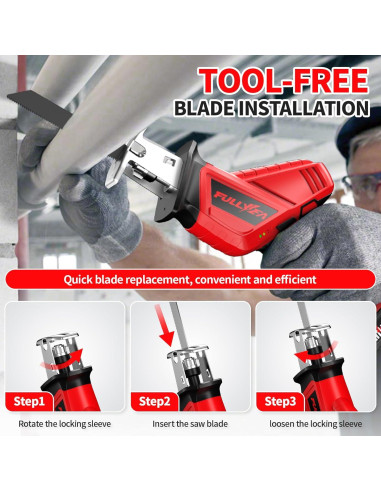 Sierra Recíproca Inalámbrica FULLYEA 21V 3500SPM con 2 Baterías