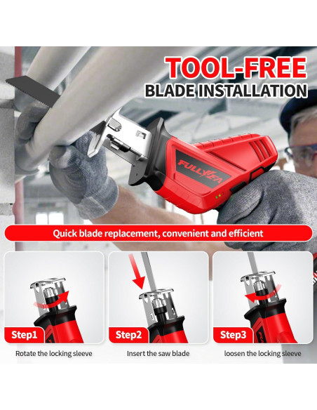 Sierra Recíproca Inalámbrica FULLYEA 21V 3500SPM con 2 Baterías