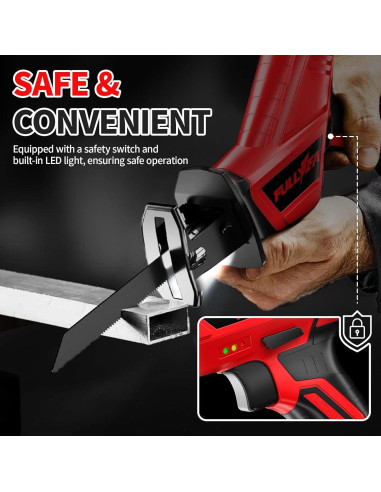 Sierra Recíproca Inalámbrica FULLYEA 21V 3500SPM con 2 Baterías