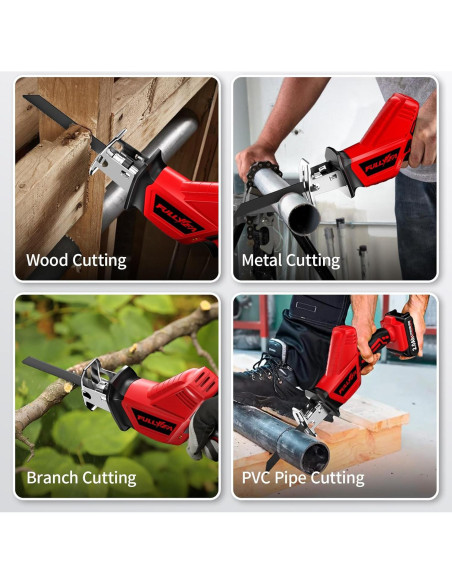 Sierra Recíproca Inalámbrica FULLYEA 21V 3500SPM con 2 Baterías