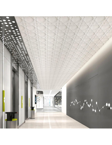 Paneles de Pared 3D Aurawall Terciopelo Blanco Crema 45x45cm