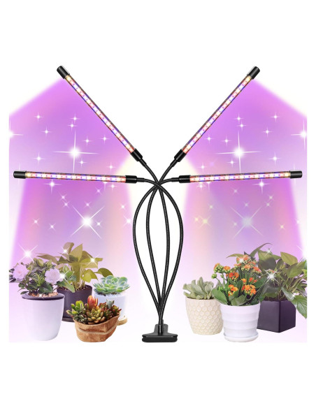 Luces de Cultivo LED WIDICOKO 4 Cabezas Espectro Completo 10 Niveles