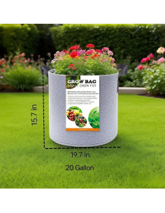 Bolsas de Cultivo Kriopy 75.71L Tela Transpirable con Asas 2