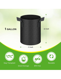 Bolsas de Cultivo HealSmart 6-Pack 3.78L Tela Transpirable 2