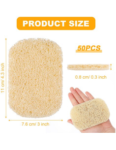 50 Almohadillas Ahorradoras de Jabón HOFURME Beige 11x7.6 cm 2