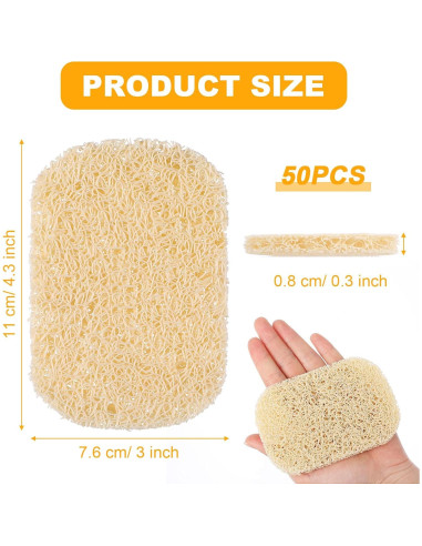 50 Almohadillas Ahorradoras de Jabón HOFURME Beige 11x7.6 cm
