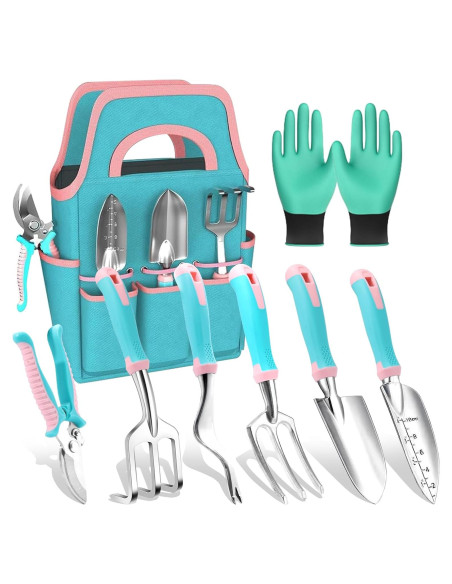 Juego de Herramientas de Jardinería MelonArt, 8 Piezas, Aluminio