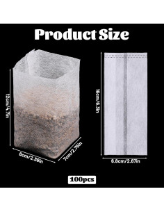 100 Bolsas de Crecimiento Aeaocvo para Plántulas 6x7x12cm 2