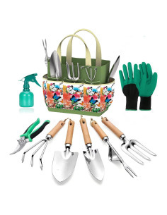 Juego de Herramientas de Jardinería HGLCM 9 Piezas Acero Inoxidable