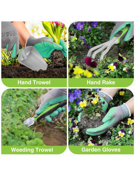 Juego de Herramientas de Jardín WORKPRO 5 Piezas Aluminio Verde