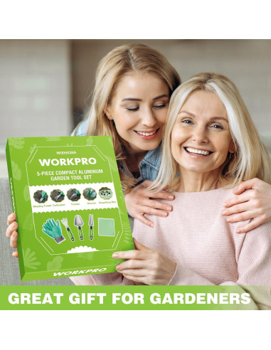 Juego de Herramientas de Jardín WORKPRO 5 Piezas Aluminio Verde