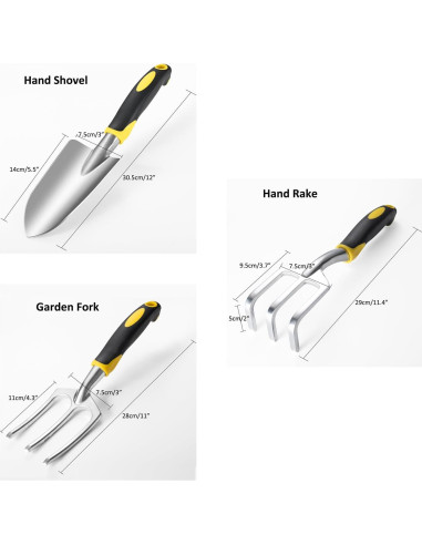 Juego de Herramientas de Jardín LIYOU 6 Piezas Aluminio Ergonómico