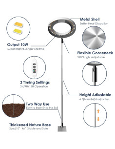 Luz de Crecimiento de Plantas IMVSINCERE 72 LEDs Espectro Completo 2