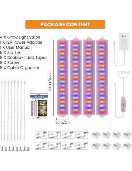 Luces de Crecimiento LED Eurbolan 40W 420 LEDs Espectro Completo