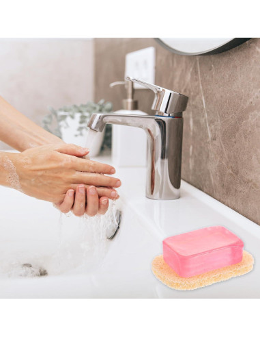 50 Almohadillas Ahorradoras de Jabón HOFURME Beige 11x7.6 cm