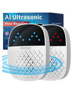 Repelente Ultrasónico de Plagas Rictex - Paquete de 2, Seguro y Eficaz