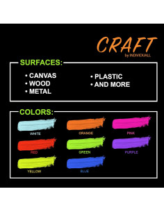 Set de 8 Pinturas Acrílicas Fosforescentes individuall 20 ml 2
