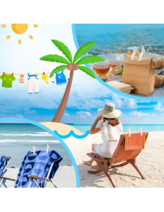 Pinzas para Toallas de Playa Minyaluck 12 Pcs Antideslizantes 2