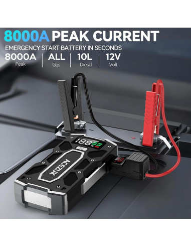 Arrancador de Batería ACEZUK M02-V01 8000A Portátil