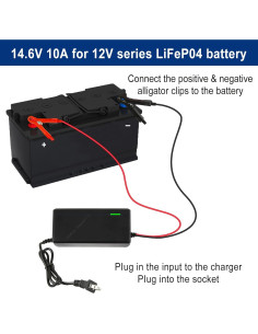 Cargador Inteligente 14.6V 10A para Baterías LiFePO4 TUOSTPY 2