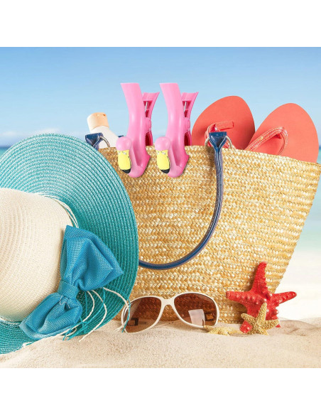 4 Clips de Toalla de Playa Jumbo Waydress - Flamenco y Loro