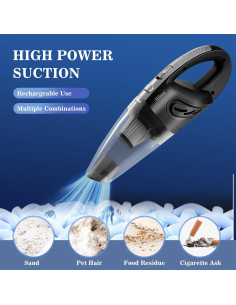 Aspiradora de Coche Hiluce R-6053 Inalámbrica 120W HEPA 2