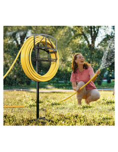 Soporte para Manguera Fire Beauty con Canasta, Acero Inoxidable