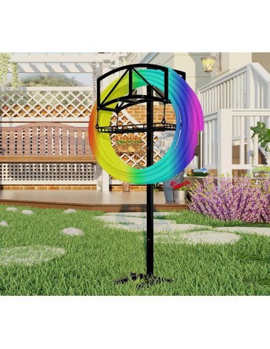 Soporte para Manguera Fire Beauty con Canasta, Acero Inoxidable