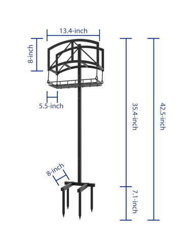 Soporte para Manguera Fire Beauty con Canasta, Acero Inoxidable