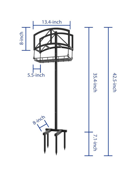 Soporte para Manguera Fire Beauty con Canasta, Acero Inoxidable