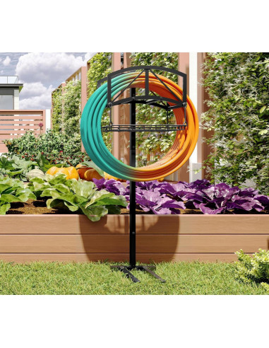 Soporte para Manguera Fire Beauty con Canasta, Acero Inoxidable