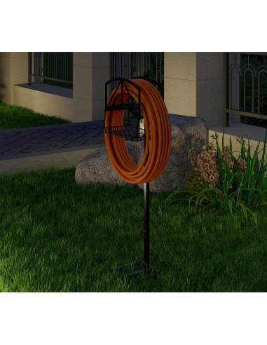 Soporte para Manguera Fire Beauty con Canasta, Acero Inoxidable