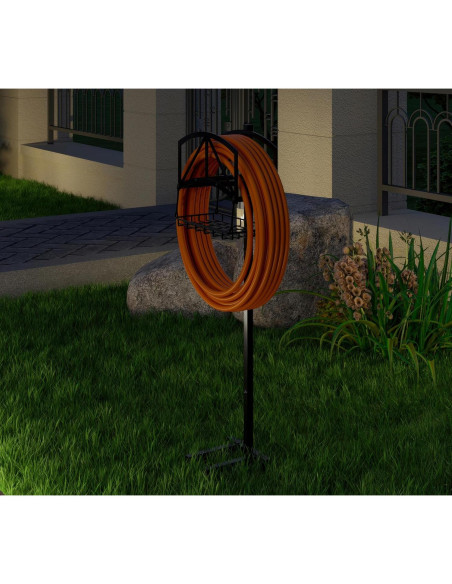 Soporte para Manguera Fire Beauty con Canasta, Acero Inoxidable