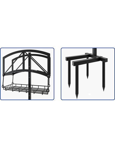 Soporte para Manguera Fire Beauty con Canasta, Acero Inoxidable