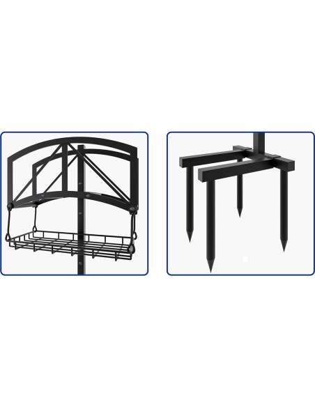 Soporte para Manguera Fire Beauty con Canasta, Acero Inoxidable