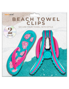 Clips para Toallas de Playa Performore - Correa Rosa, Paquete de 2
